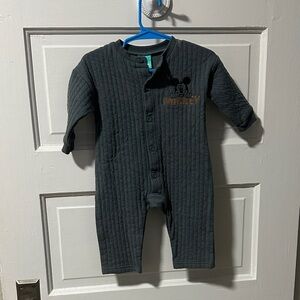 Disney Dark Gray Quilted Footie